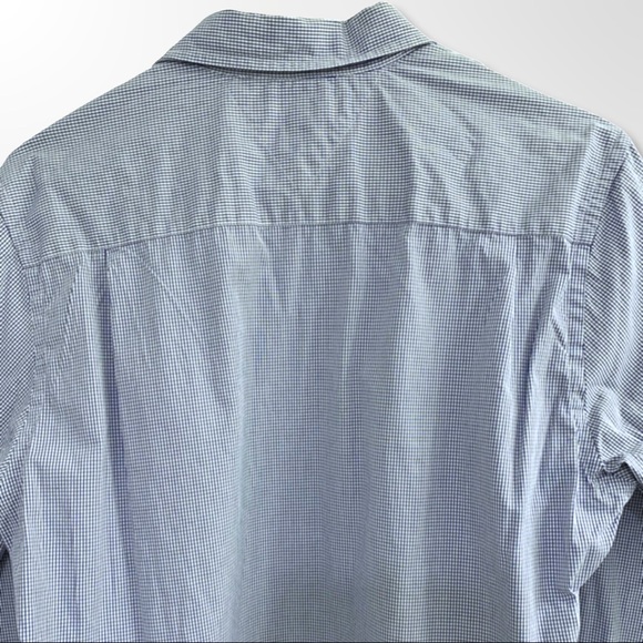 TOMMY HILFIGER • Men’s Custom Fit Blue, White Long Sleeve Checkered 80s 2PLY - Picture 6 of 13